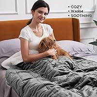 Vista 2 de YnM Sherpa & Fuzzy - Manta con peso de piel sintética