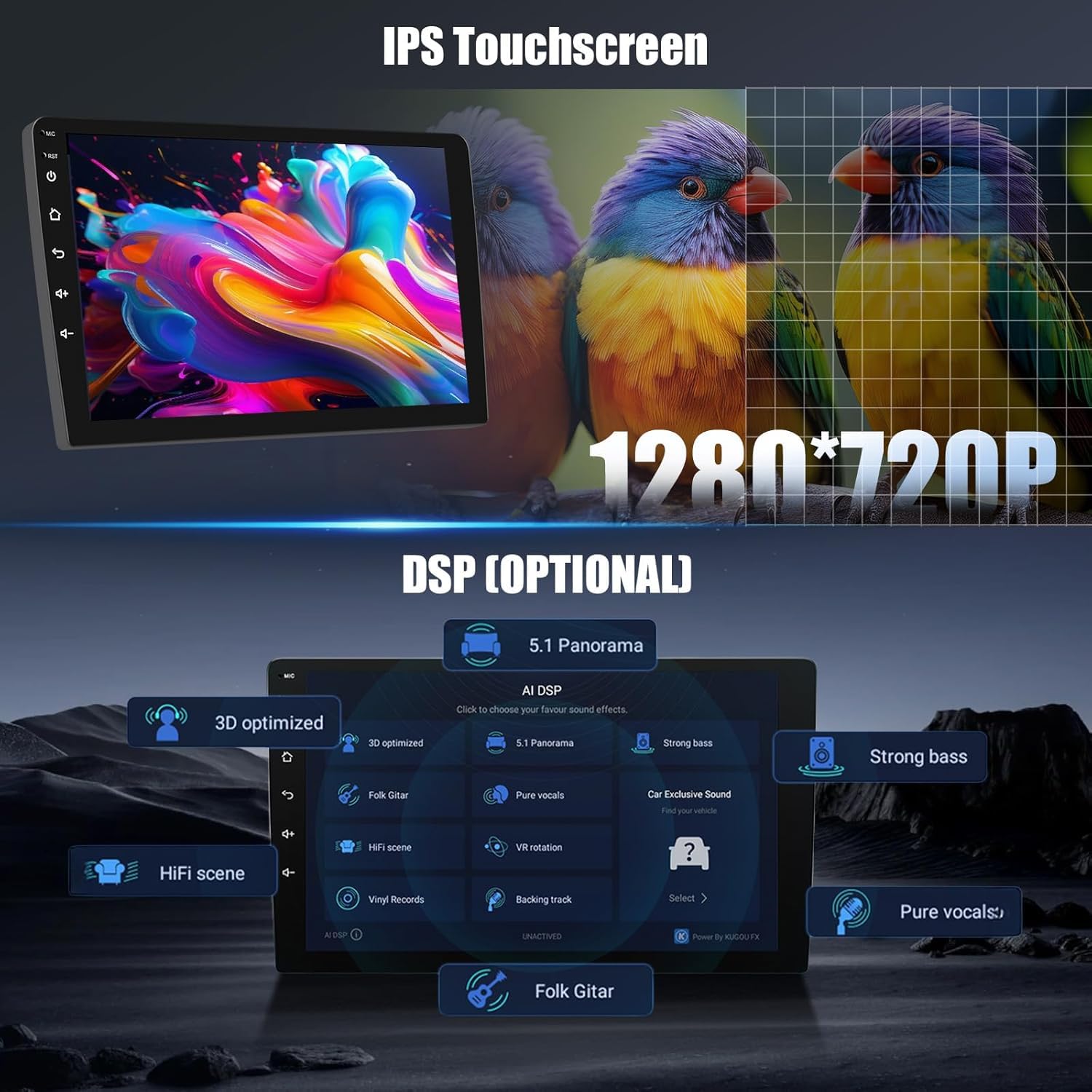 Radio Samochodowe Android 15 Do Hyundai Rohens Coupe 2004-2006 9'' Ekran Dotykowy Incell HD Z Carplay I Android Auto Bezprzewodowo Stereo Samochodowe Z GPS Wi-Fi USB Bluetooth FM RD(Color:4G 6G+128G)