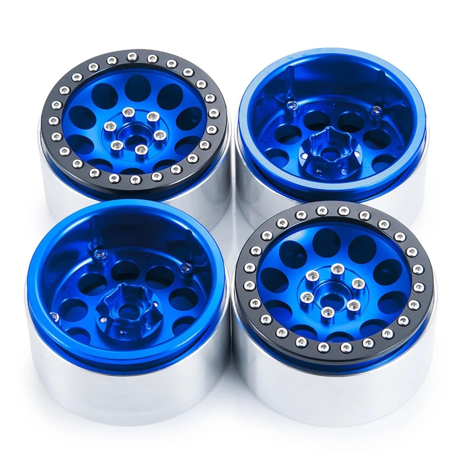 Rc 1/10 4 Jantes Beadlock 1.9 Pour RC Crawler - Offset -10mm, Aluminium