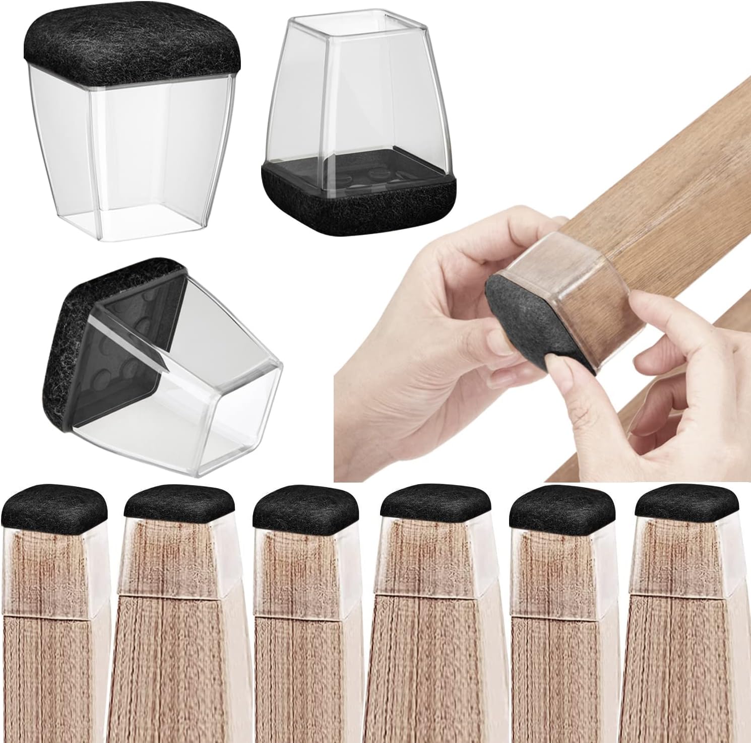 16PCS Silicone Chair Leg Floor Protectors, Chair Feet Covers for