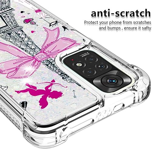 Miniatura 10 de Funda para Redmi Note 11S, funda para Redmi Note 11 4G, efecto arenas movedizas con cristal brillante TPU parachoques con cuatro esquinas contra