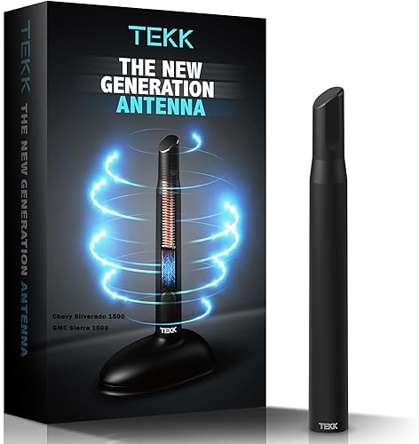 Tekk Antena corta compatible con Chevy Silverado 1500 2006-2024 GMC Sierra 1500 Diseñada para una recepción optimizada de FMAM 4.8 pulgadas