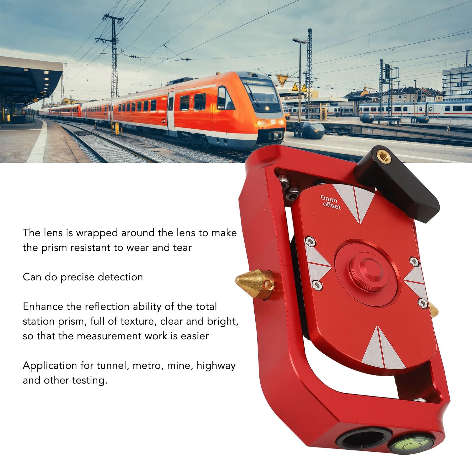Hyuduo Prisma Giratorio de Estación Total Mini Prisma Topográfico Reflector de Compensado de 0 o -30 Mm para Túneles Minas Medición de Carreteras Presas Ferroviarias Trabajos Topográficos con