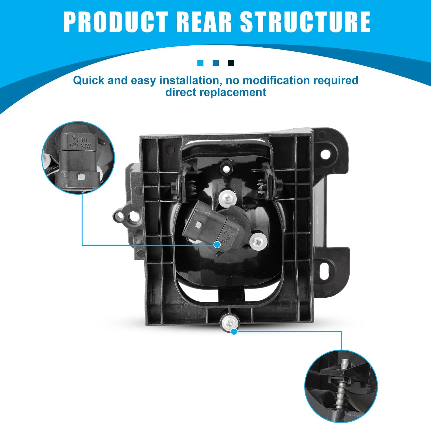 CPW Fog Lights Assembly Compatible with [2004-2005 Ford Ranger] Driving Fog Lights Replacement Fog Light Clear Lens