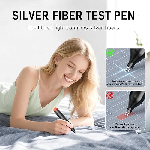 Miniatura 8 de Grounding Sheets, 90% algodón orgánico + 10% fibra de plata pura, sábanas de cama para mejorar el sueño y el bienestar, sábanas bajeras de tierra de