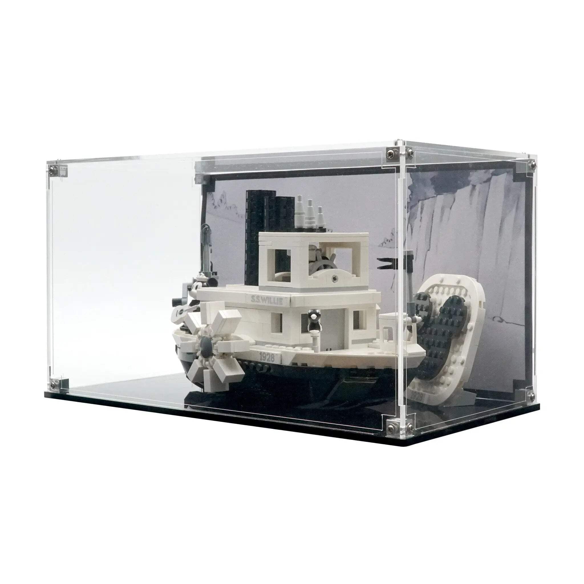 Brickcessories Display Case Compatible with Lego 21317 - Steamboat Willie Printed Background Art