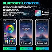 Vista 5 de Xprite - Kit de luces LED RGB bluetooth con controlador RF, luces neón multicolor intermitentes que sincronizan con la música para vehículos