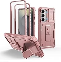 Vista 55 de Dexnor Funda para Samsung Galaxy S24 Plus con cubierta deslizante integrada para cámara, protector de pantalla y soporte, a prueba de golpes, funda