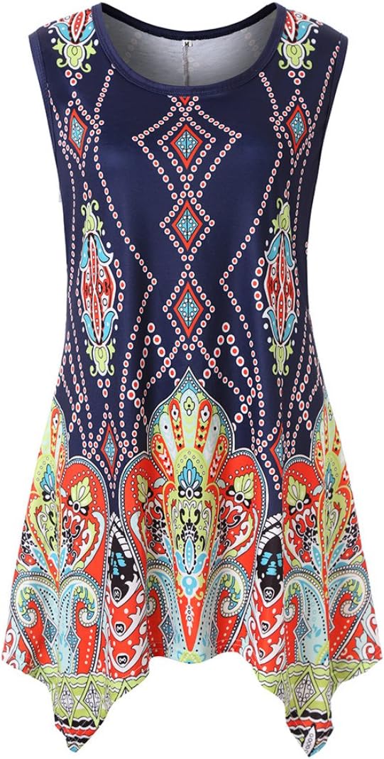 Viracy Women's Summer Casual Sleeveless Swing Tunic Floral Tank Top (S-3XL)