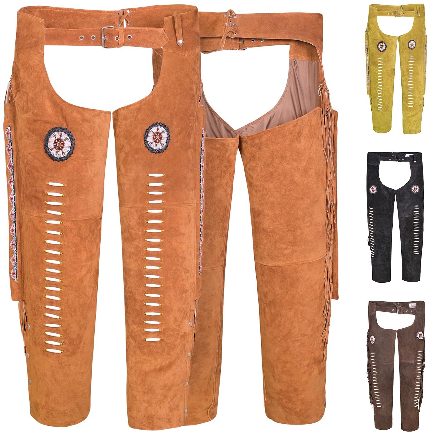 German Wear Chaps Fransenhose Reiter Cowboy Western Lederchaps Lederhose