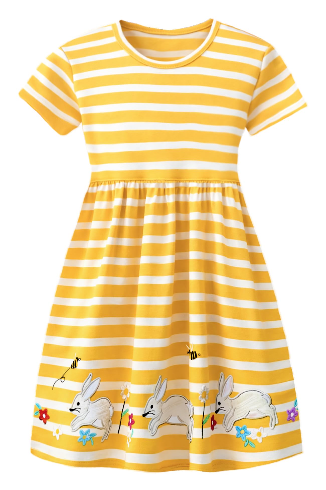 Alleen Prinzessin Kleid Mädchen aus 100% Baumwolle - Bequeme Sommerkleid mit Einhorn-Stickerei für Tägliches Tragen und Feste