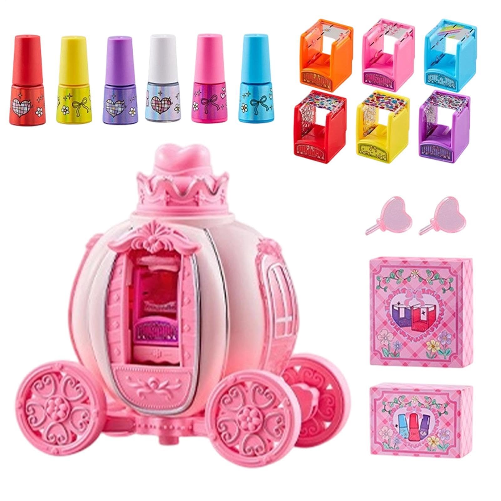 Kit de Uñas para Niñas | Esmalte al Agua de Secado Rápido Pelable con Organizadora - de Manicura Infantil,para Niñas De 3 A 12 Años Cumpleaños Día del Niño Acción De Gracias Hogar Escuela