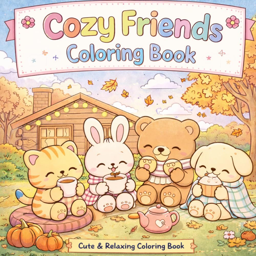 Cozy Friends Coloring Book: Cute & Relaxing Coloring Book