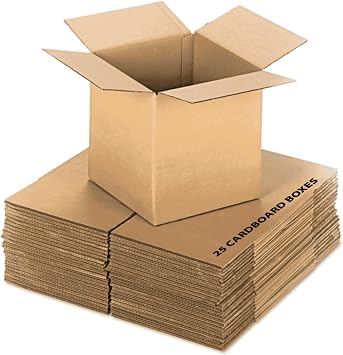 25 Small Strong Cardboard Boxes, Single Wall 305x305x305mm 12x12x12"   Durable Packaging Boxes for Packing, Shipping, Posting,Business, Moving House & Carry