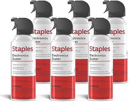 Staples Compressed Air Dusters Canned Air for Electronics, Keyboards & Office Devices