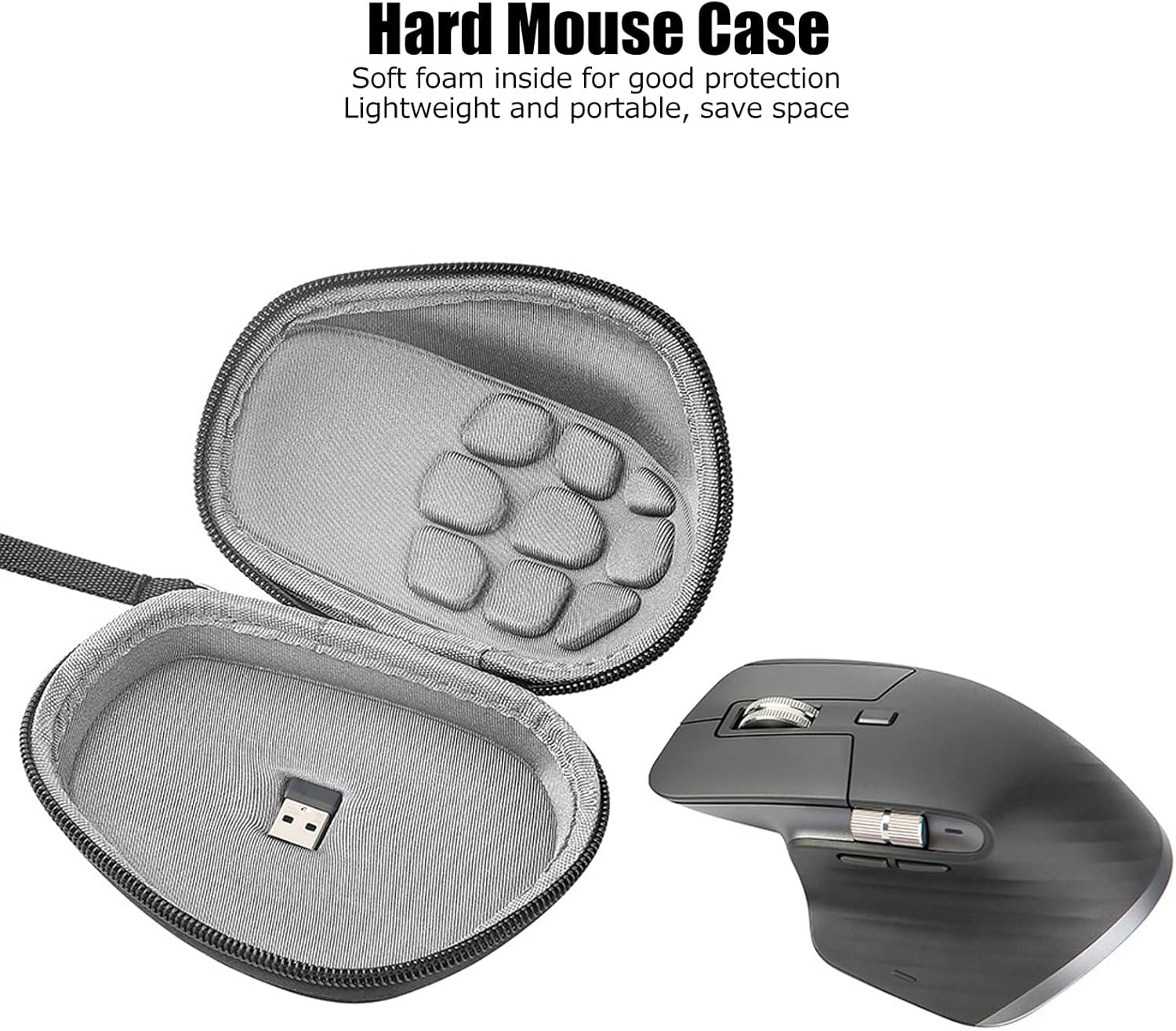 ASHATA Travel Hard Case Replacement for MX Master 3 Master 2S Mouse, Shockproof Mouse Hard Carrying Mouse Case for MX 2S, Portable Storage Case with Hand Strap