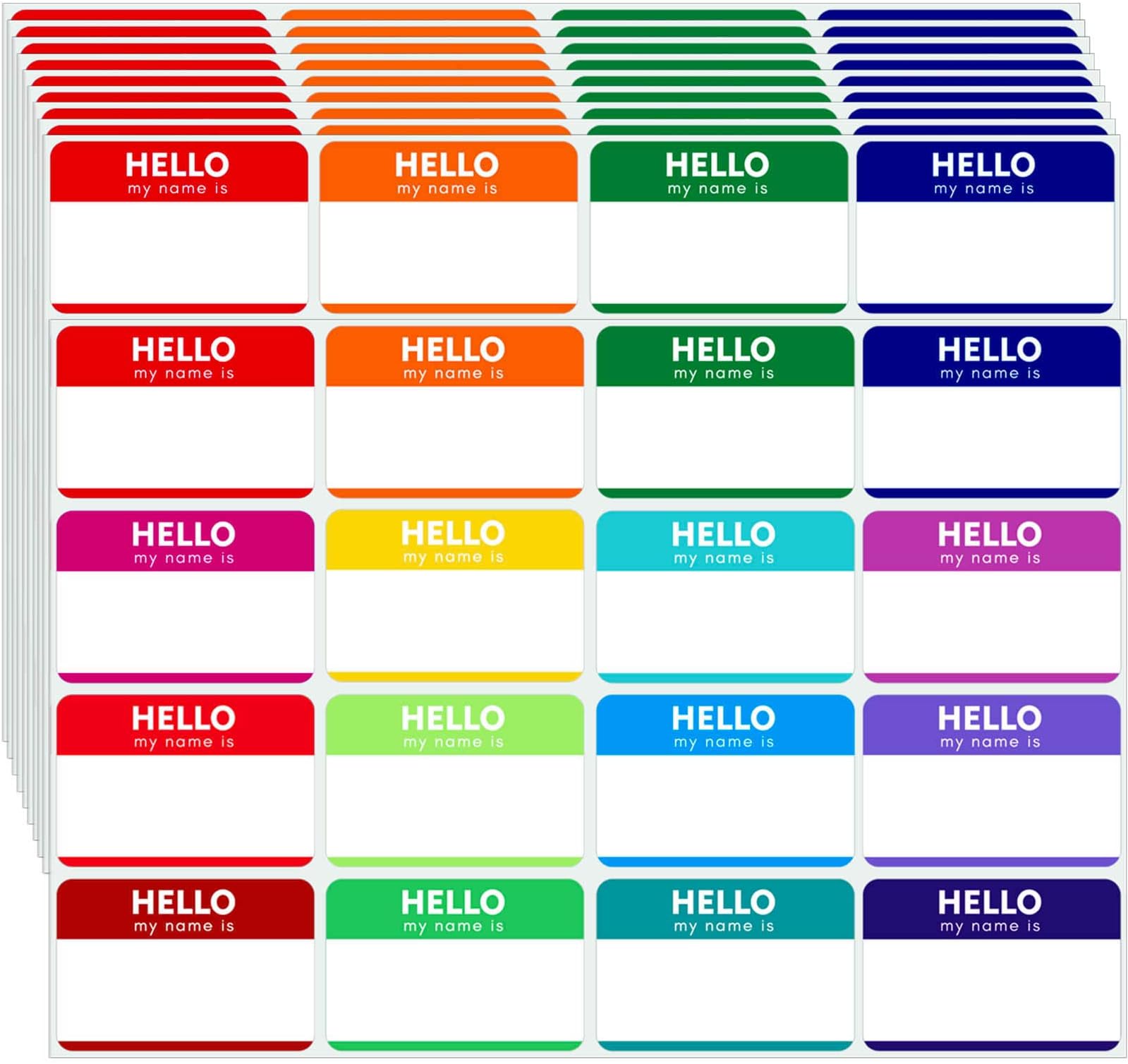 Name Tag Stickers (3"x 2") Peel and Stick Name Tag Labels Hello My Name is Nametags Stickers Colorful Name Badge Labels for Themed Party Family Home School Office Conferences 160 Pcs