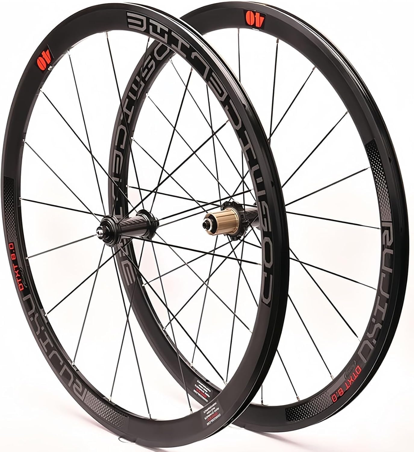 HOMSXPAC Front and Rear 700C Bicycle Wheels Carbon Road Bike Wheelset with 40mm Deep Rim V/C Brake Track Sealed Bearing