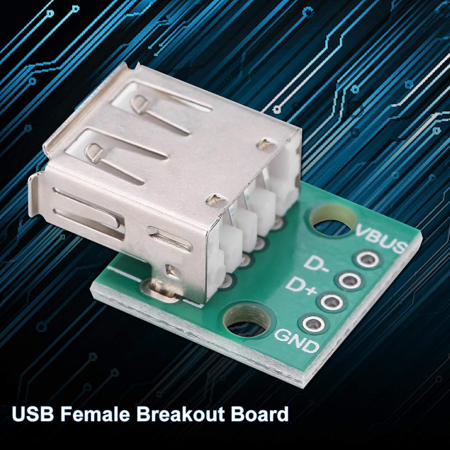 10Pcs USB Breakout Board USB Type A Female Breakout Board 2.54mm 4 Pins Pinboard Breakout Board