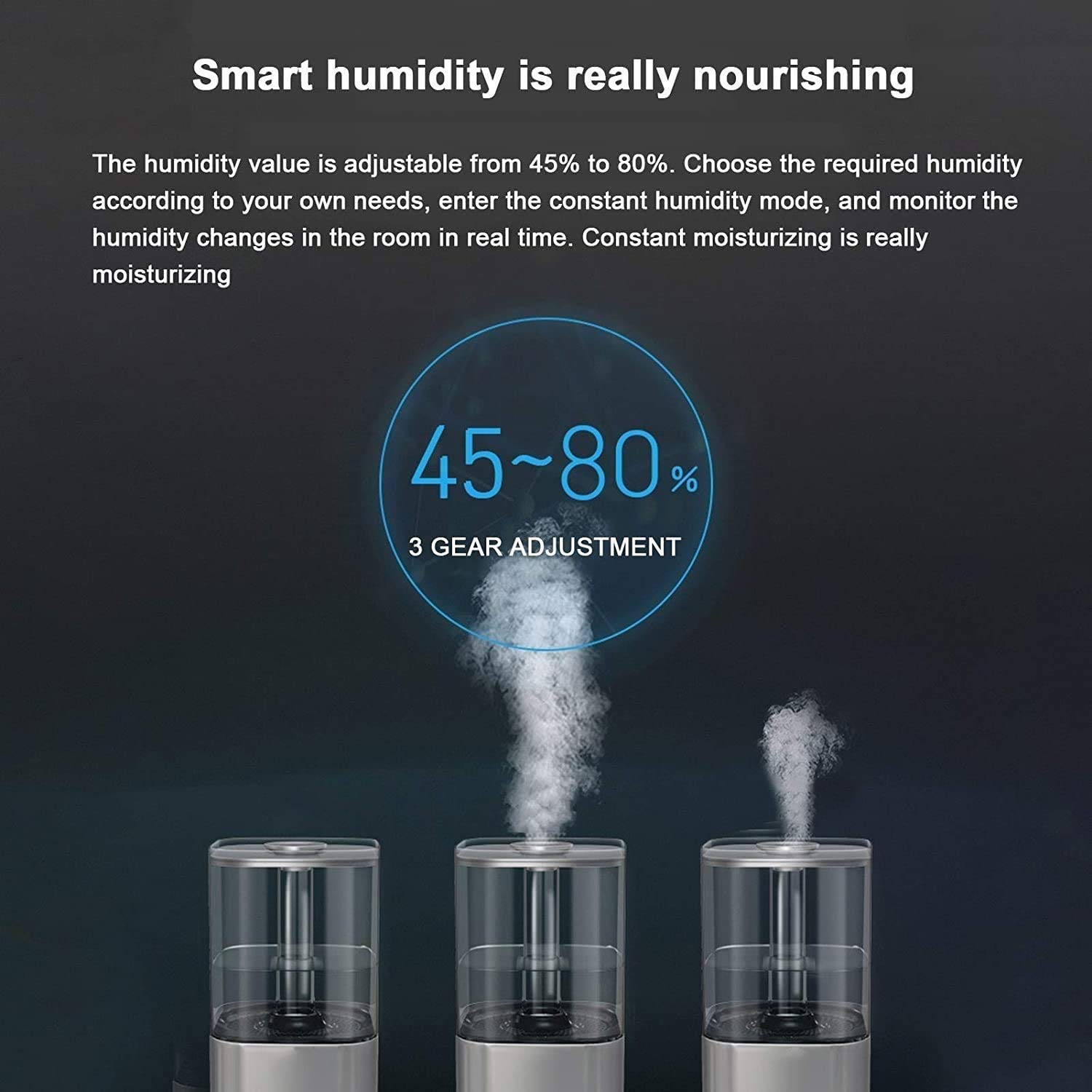 5.5L Humidificadores de niebla frescos, humidificadores de susurros y silenciosos para el dormitorio, fácil de limpiar y controlar el humidificador de aire, apagado automático, con control remo