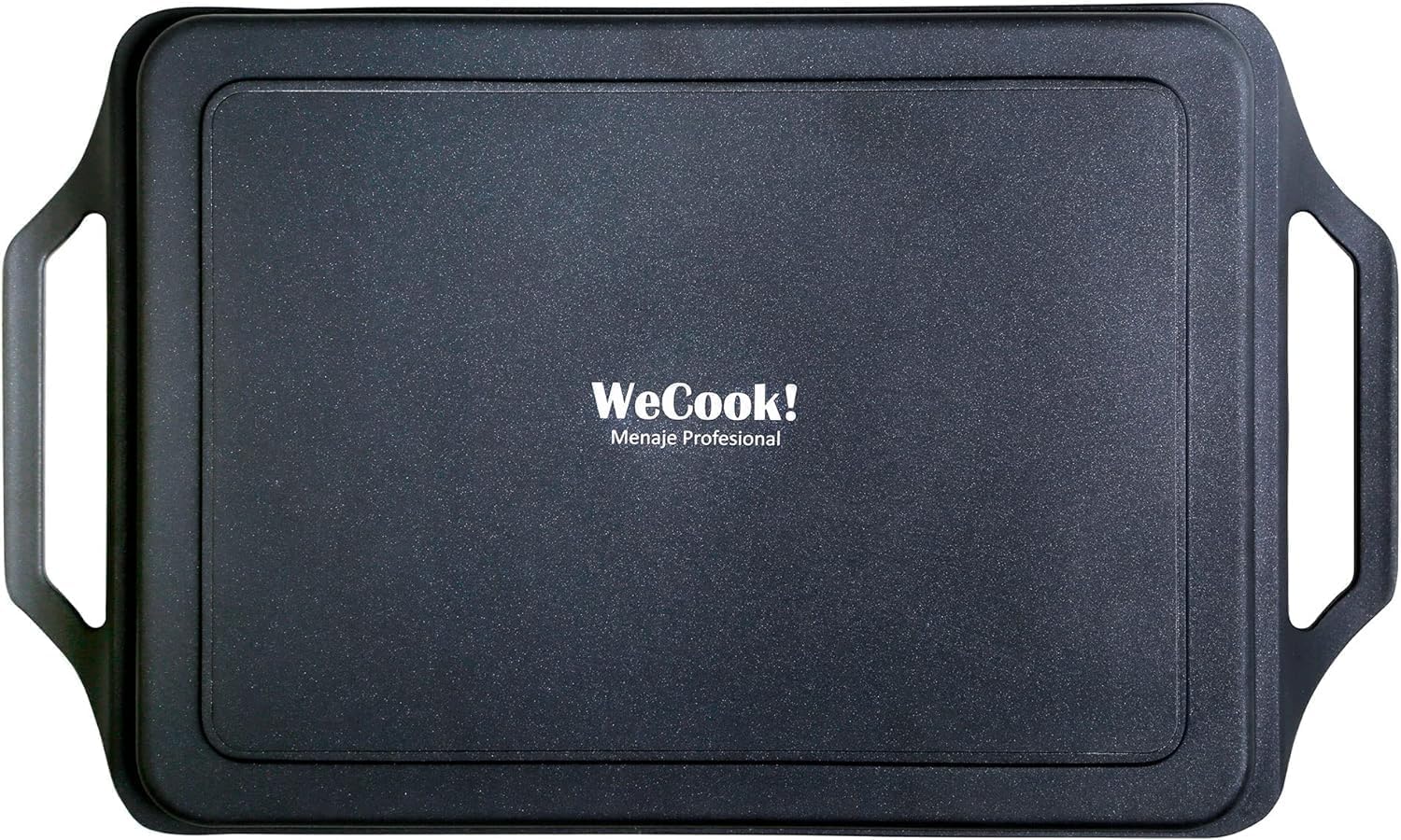 WECOOK! Ecostone Plaque à Griller Induction 43 X 25cm, Fonte d'Aluminium, Anti-adhésif XTRA DUPONT Écologique sans PFOA, Épaisseur 5 mm, Poignées en Silicone, Vitrocéramique, Gaz, Four
