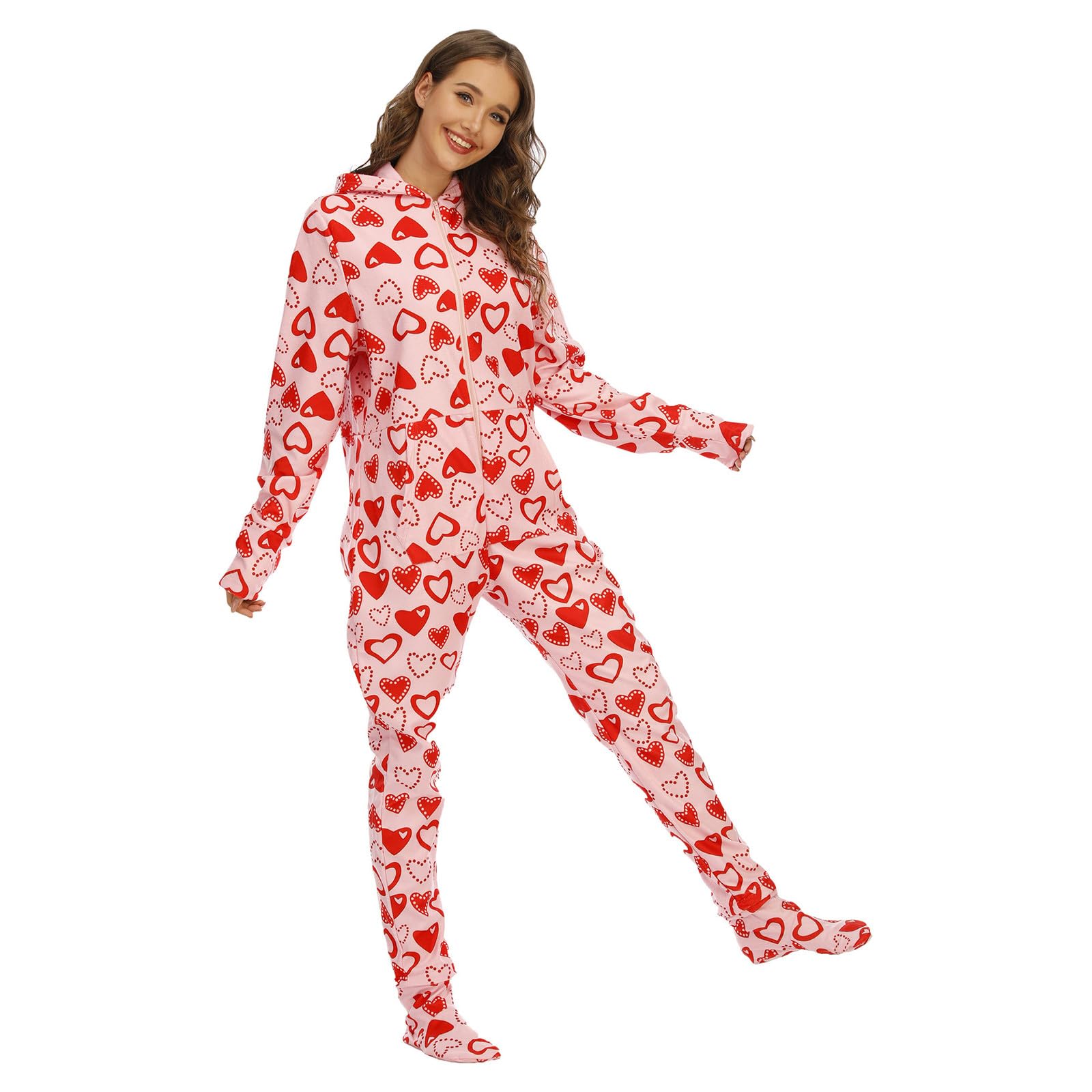 Pigiama Donna Tuta Intera Con Apertura, Pigiama Inverno, Monopezzo Flanella Tutine Sleepwear Romper Casa Tempo Libero Flanella Family Estetici Comodi Baggy Ispessito