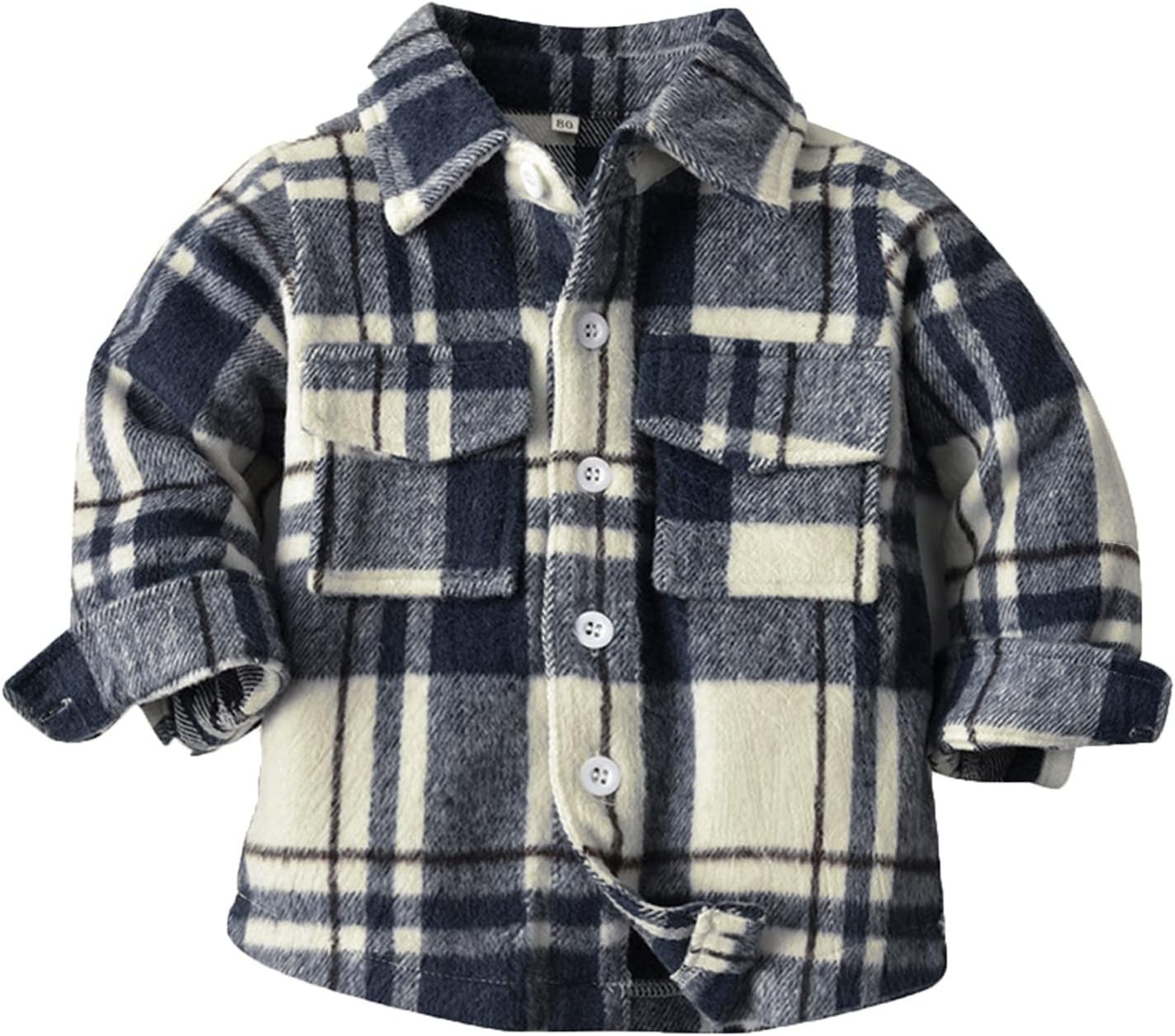 Toddler Baby Boys Plaid Shirt Long Sleeve Button Down Flannel Shirts Little Boys Kids Fall Casual Infant Winter Hat