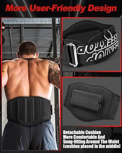Miniatura 4 de Cinturón de inmersión para levantamiento de pesas, cinturón de levantamiento de pesas de gimnasio de bloqueo rápido con cadena, cinturón de neopreno