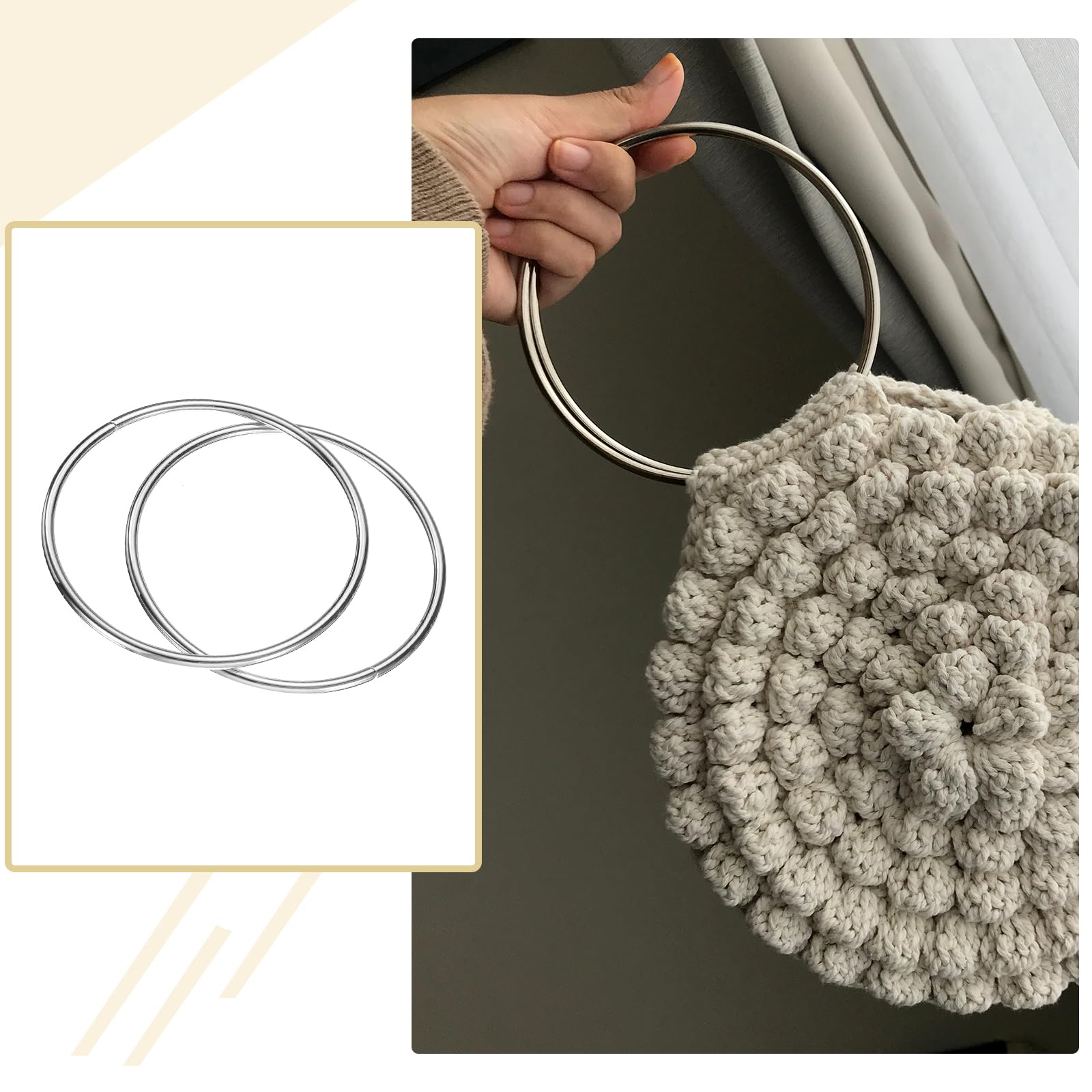 Amazon.com: uxcell 4Pcs Metal Purse Handle, Round Handbag Ring