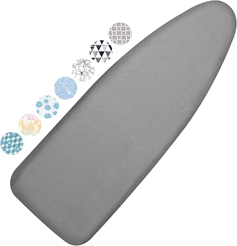 Vista 15 de Funda y almohadilla para tabla de planchar, acolchado extra ancho y grueso de 18x49 pulgadas para plancha, funda para tabla de planchar resistente a