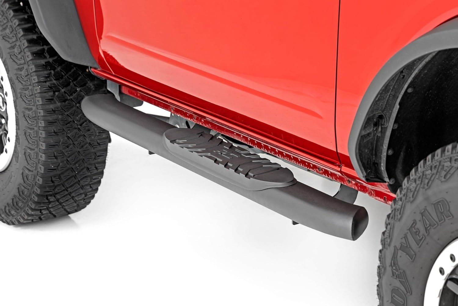 Rough Country Oval Nerf Steps for Ford Bronco 2-Door (2021-2025) - Classic OEM Style Rails with 4.5" Side Steps
