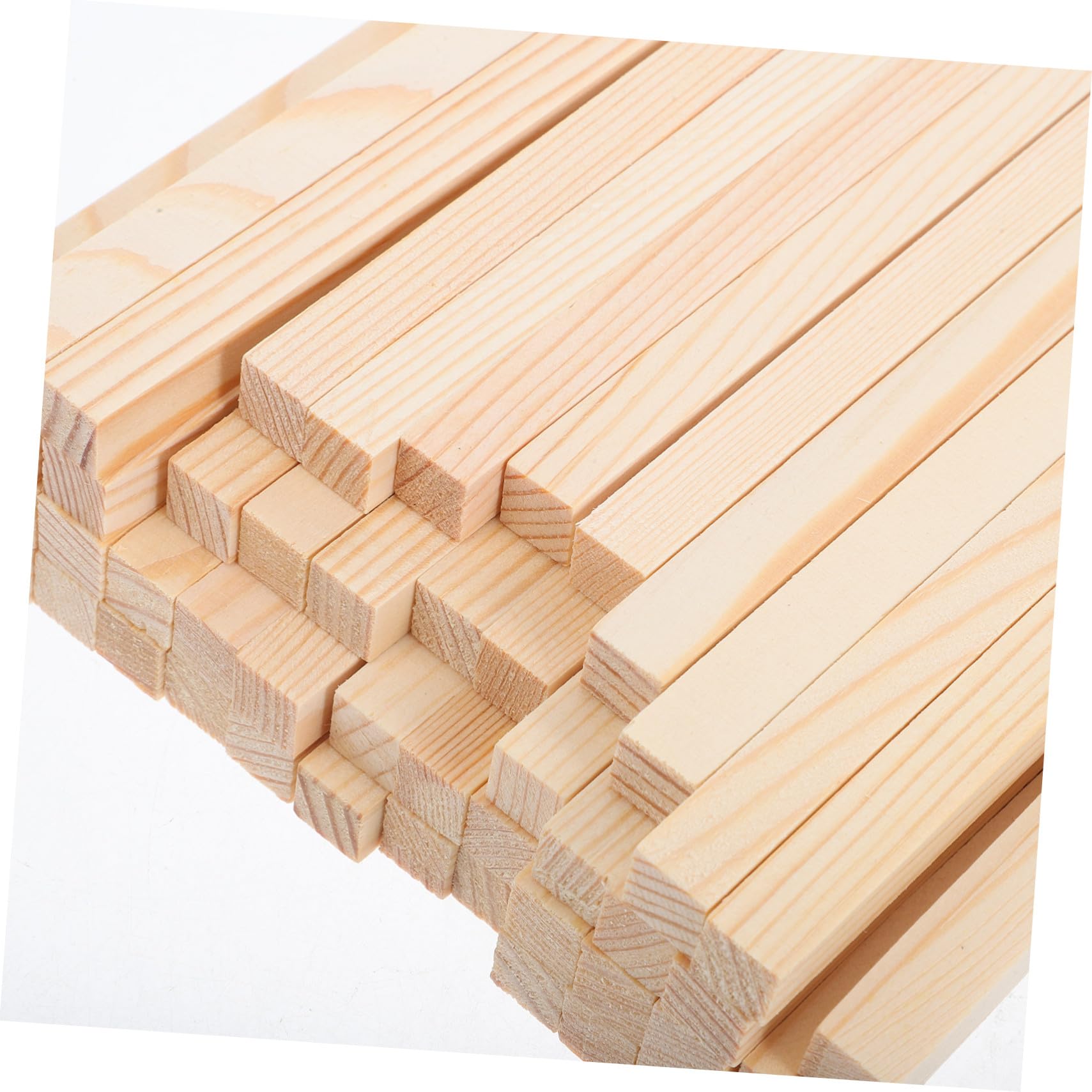 50 Stück Teiliges Quadratische Holzstäbchen Unbehandelte Holzsticks für Basteln DIY projekte Modellbau Foto requisiten Laternen Mini häuser Glatte Oberfläche Vielseitig Verwendbar