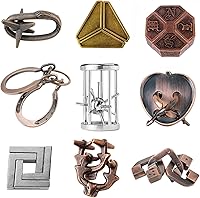 Vista 10 de FantasyDay 5 Piezas Rompecabezas Mental, Rompecabezas de Metal, Desbloquear Entrelazado Juego de Prueba de CI, Juguete de Truco Mágico Regalo