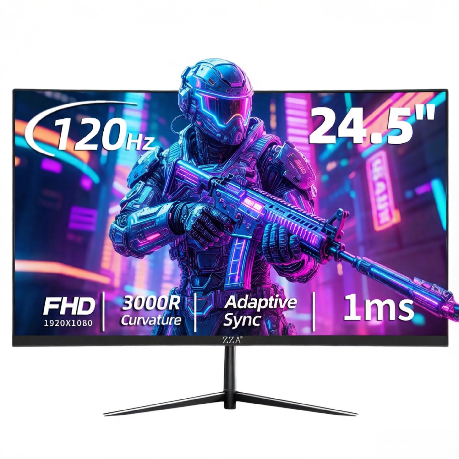 ZZA 24.5-inch Curved Gaming Monitor front view