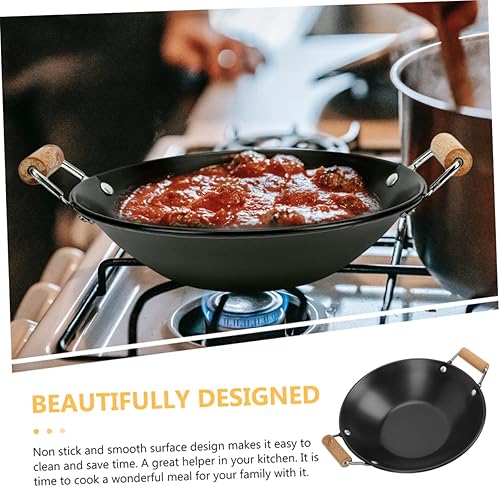 Miniatura 9 de Angoily 2 uds de acero inoxidable plancha de acero inoxidable cacerola de acero inoxidable cacerola todos los días sartén asiática de hierro fundido