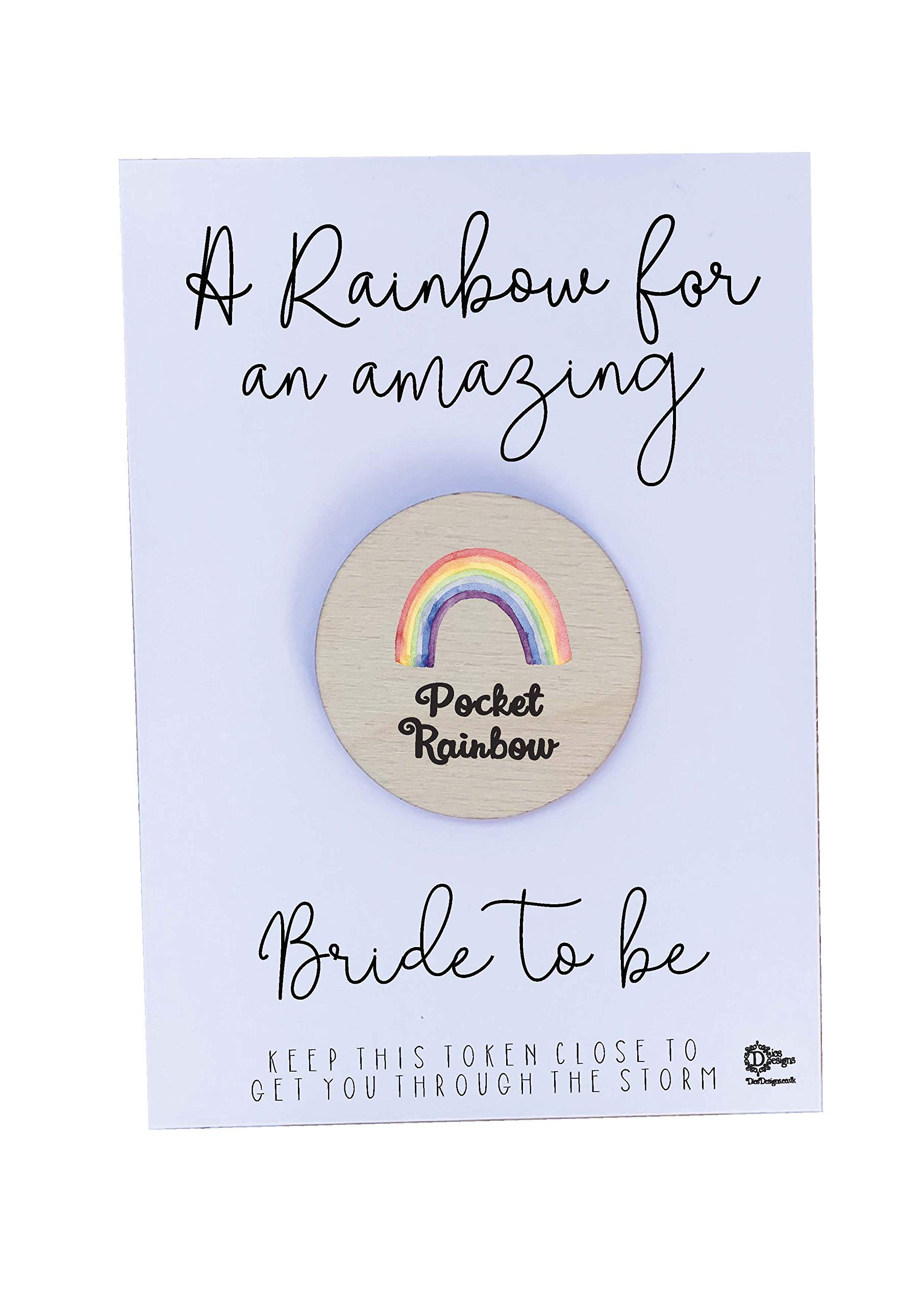 Wooden Pocket Rainbow for an amazing Bride to be - Pocket Hug gift DD2172