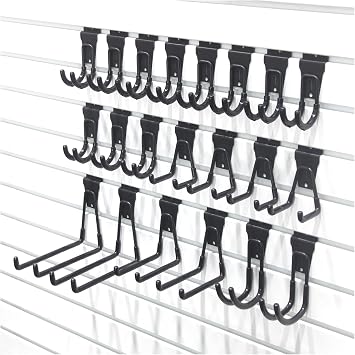 Garage Slatwall Accessories, Multi-Size Slat Wall Hooks, Heavy Duty Slat Wall Accessory