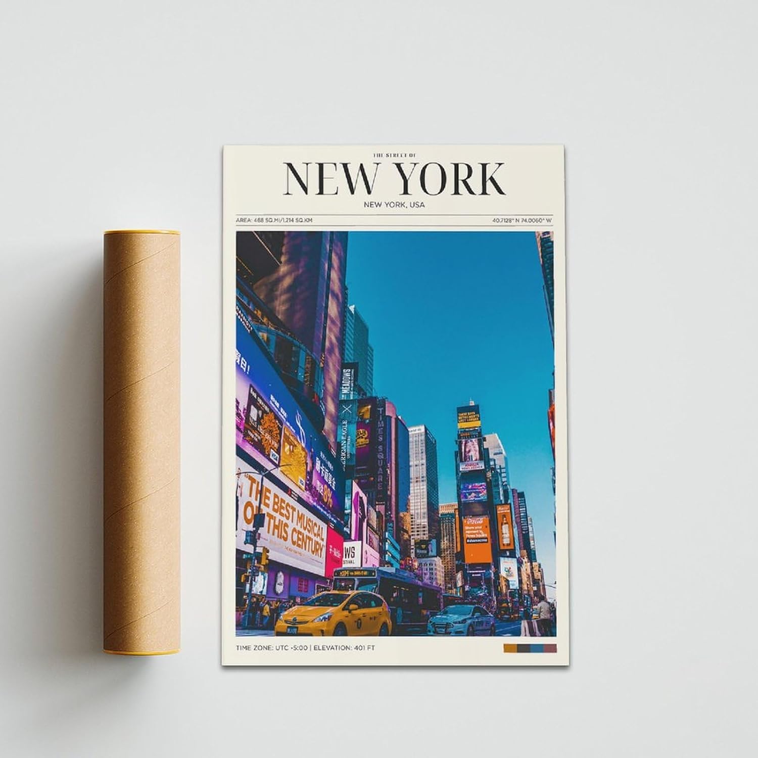 New York Poster Retro Travel Poster USA City Prints Vintage Cityscape Paintings Country Travel Canvas Wall Art for Modern Bedroom Living Room Dorm Office Classroom Decor Unframe-style 12x18inch(30x45c image 5