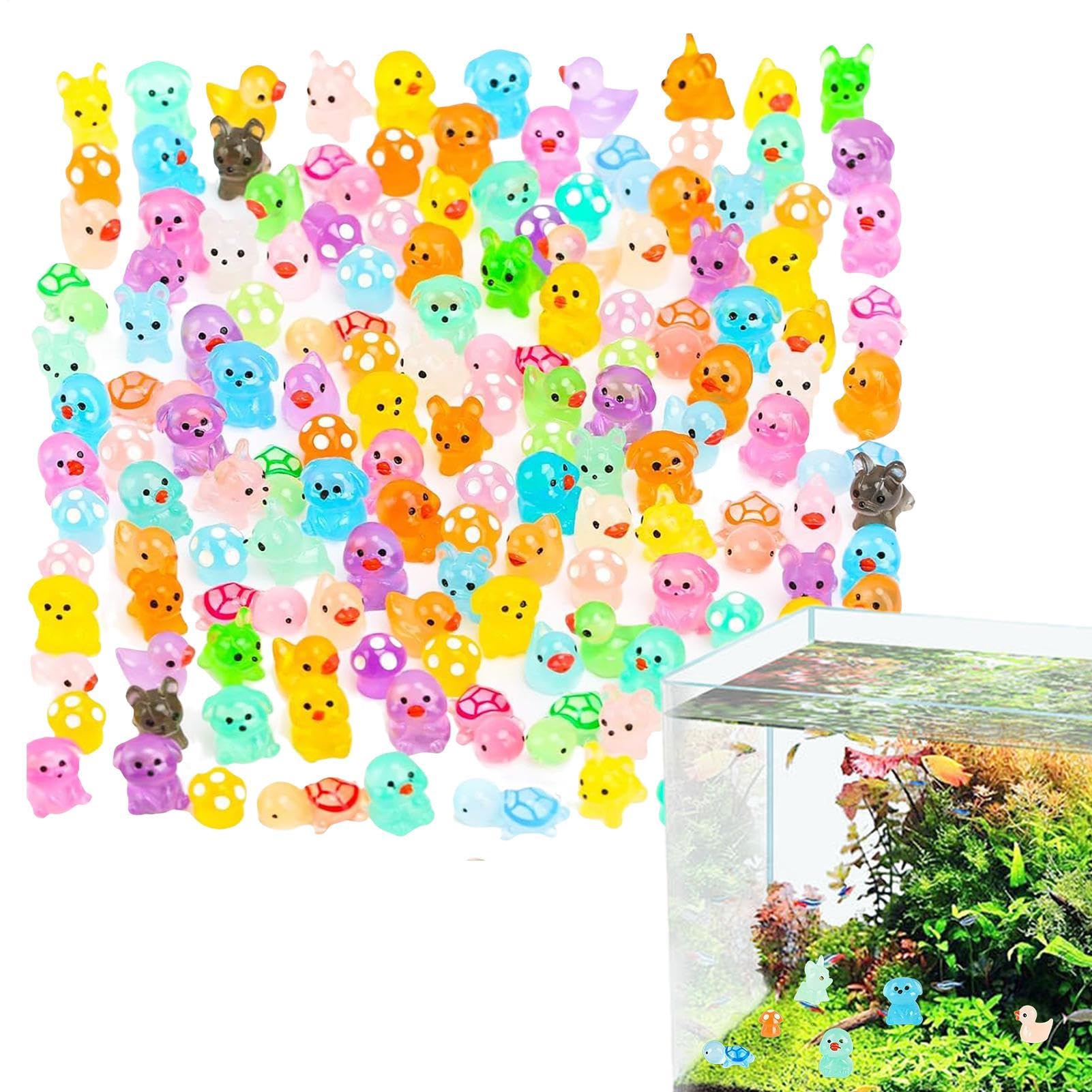 Kit d'animaux en résine luminescente miniatures photoluminescentes pour vos bureaux