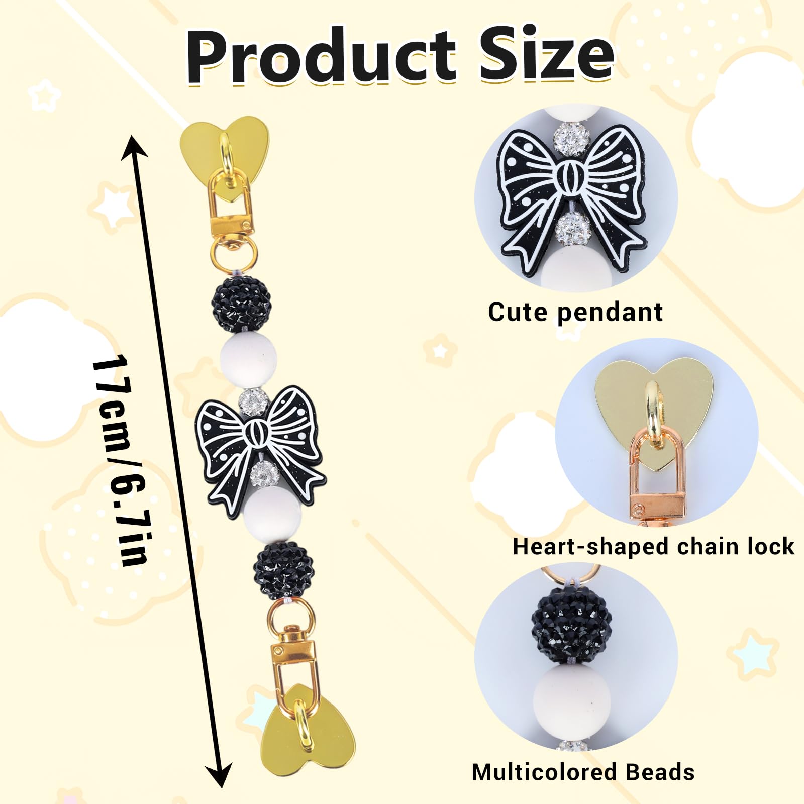 ハンドメイド NICENEEDED 2-Pack Charm Chains For Kindle – Butterfly & Flower