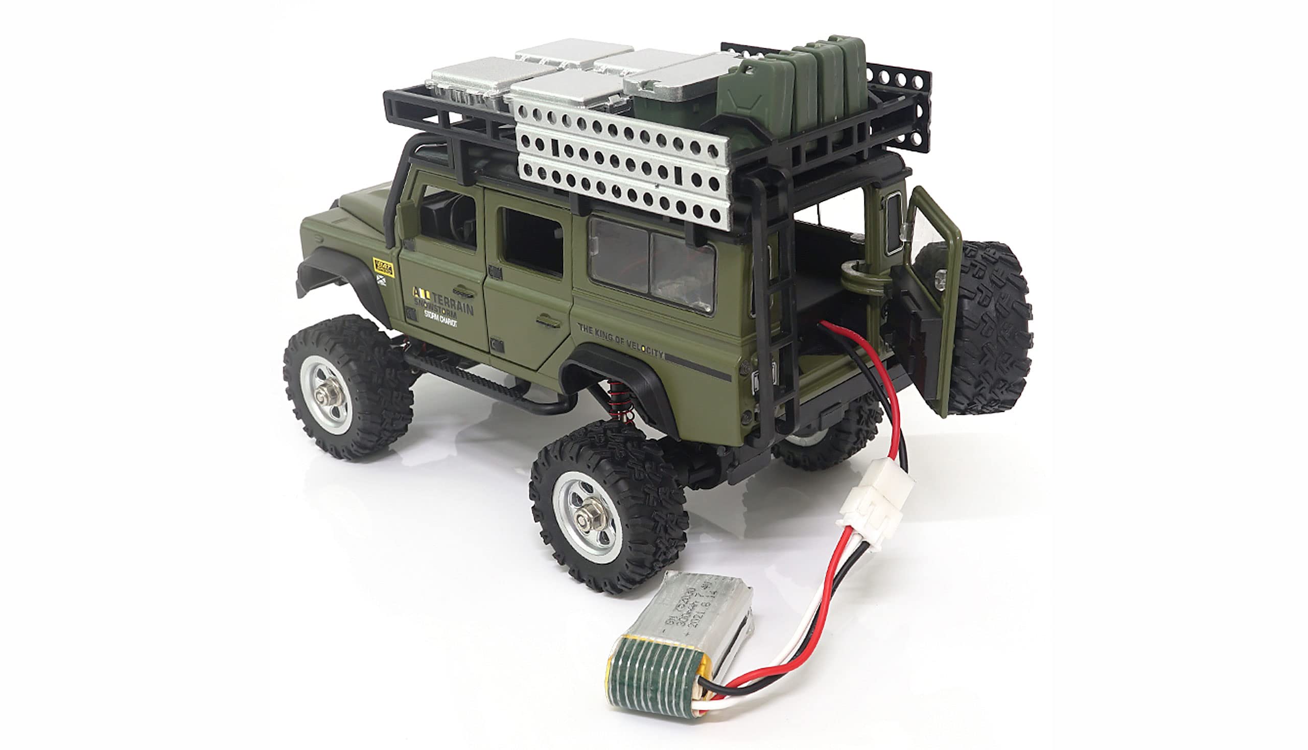 Amewi D90X28 metalowa skala szczotkowana 1:28 RC model samochodu elektryczny Crawler napęd na wszystkie koła (4WD) RTR 2,4 GHz, zielony