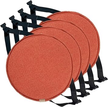 XMAYODS Round Seat Pads, Cuscini per Sedie da Interno/Esterno, Diametro 30/35/40/45 cm, Cuscini per Sedili with Anti-Slip Straps per Patio da GiardinoColor 3,4PCS 35CM/13.8INCH