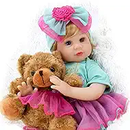 Milidool Lifelike Reborn Baby Dolls, 22 inch Weighted Cute Soft Body Realistic Newborn Baby Doll Real Life Baby Dolls Girl Gift with Feeding Toy Accessories Set for 3+ Years Old Kids, Grandma