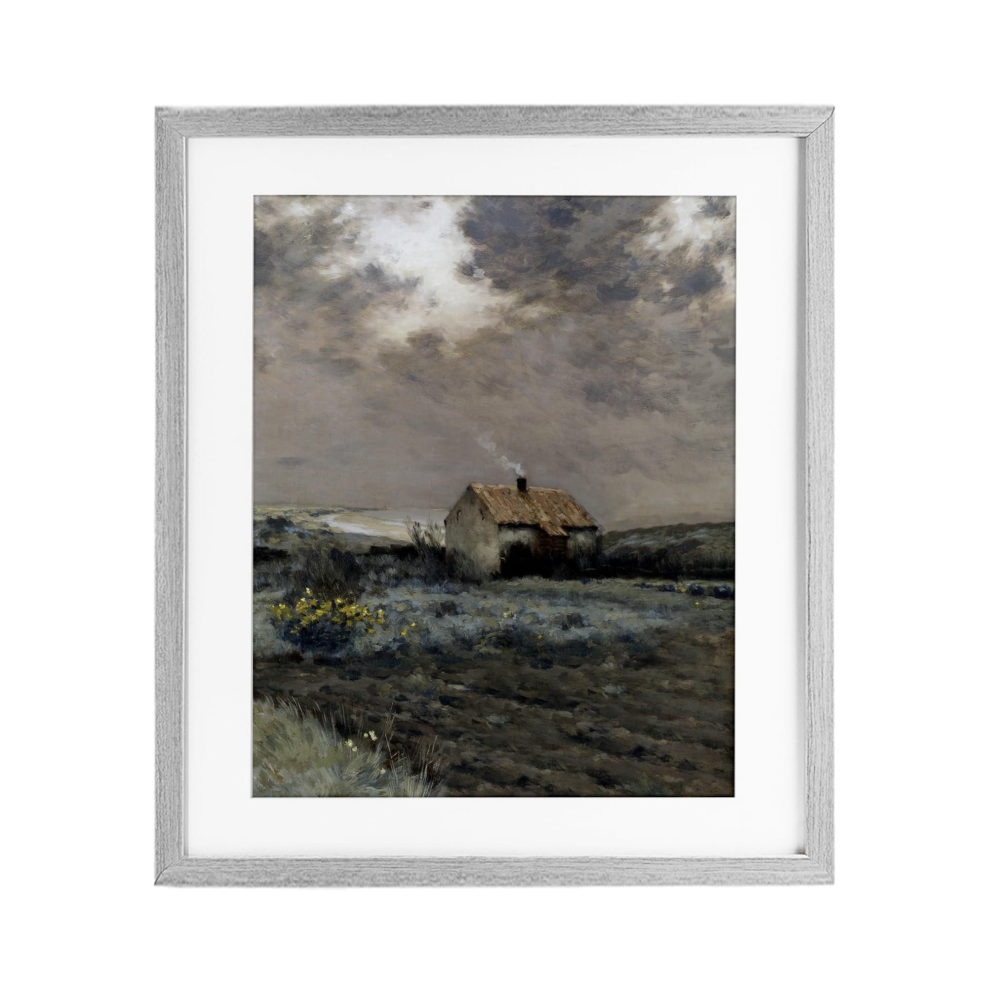 Affiche cabine champ blanc Stupell Industries sous verre pour grand mur