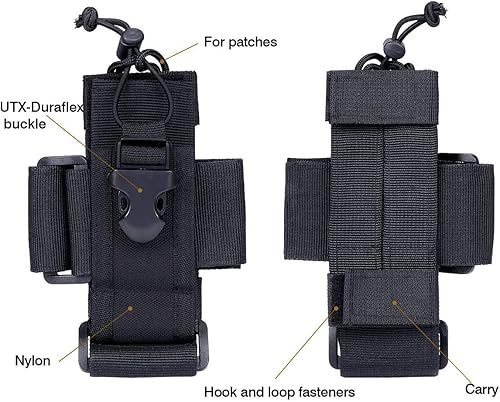 Miniatura 5 de LUITON Tactical Molle - Bolsa de radio resistente para walkie talkies bidireccionales, compatible con bolsaspaquetesbolsas (negro)