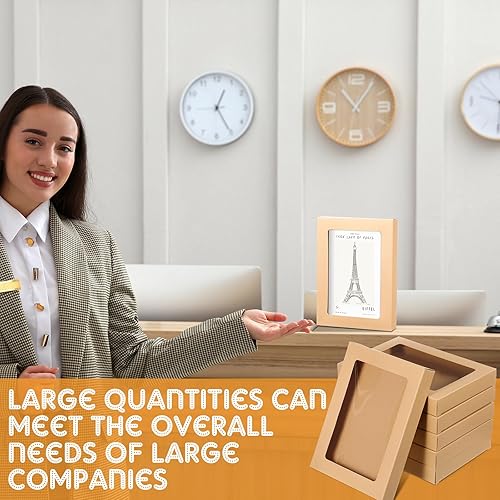 Miniatura 9 de Chivertion Caja de almacenamiento de tarjetas de felicitación, caja de papel kraft con ventana transparente de PVC, sobre para tarjetas de