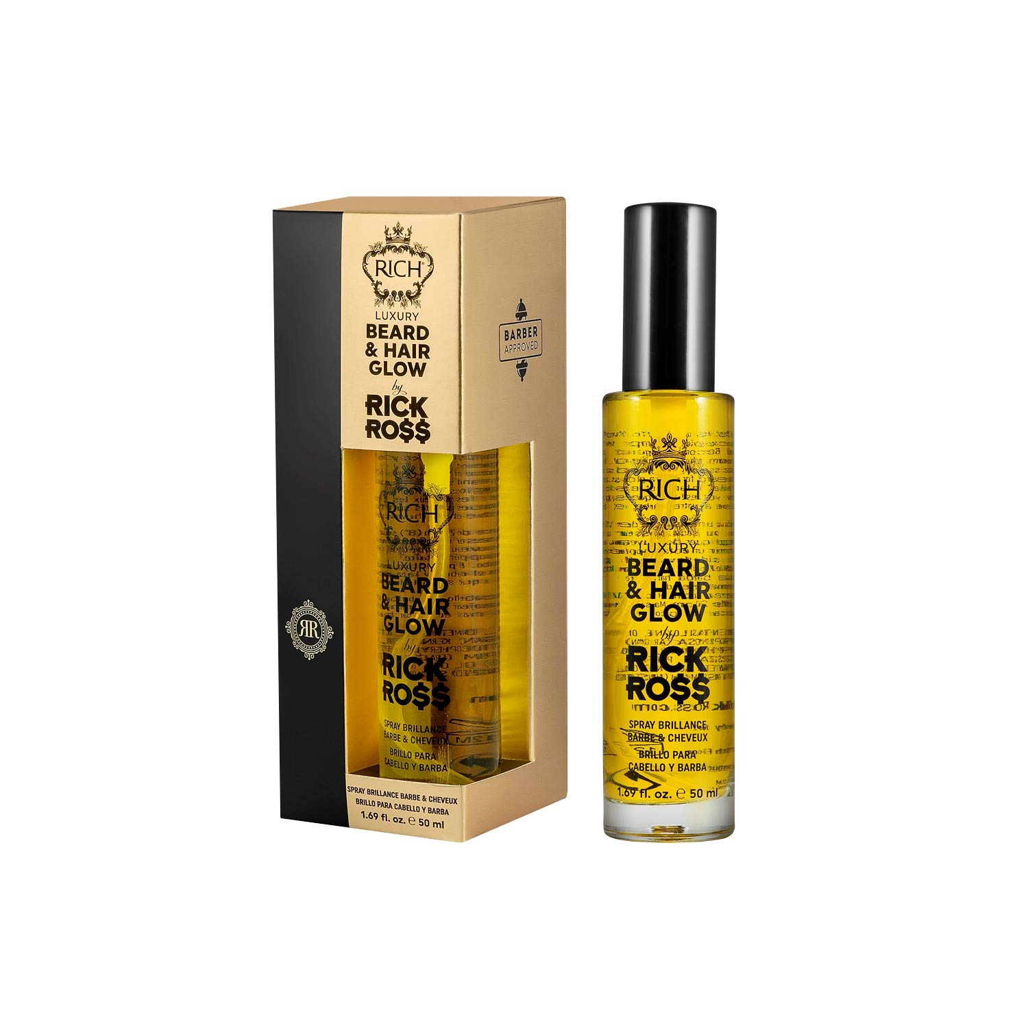 RICH Luxury Beard Oil for Men – Deep Conditioning and Softening for Your Beard & Mustache with Argan, Jojoba & Macadamia Oil – 1 Fl Oz (Beard Oil) (Beard & Hair Glow)