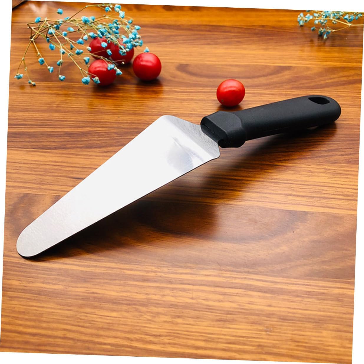 Artibetter 2pcs Stainless Steel Pizza Cutter and Triangle Pizza Shovel Set with Pp Handle Portable Kitchen Baking Tool and Serving