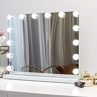 Espejo de maquillaje Hollywood con luces LED,...