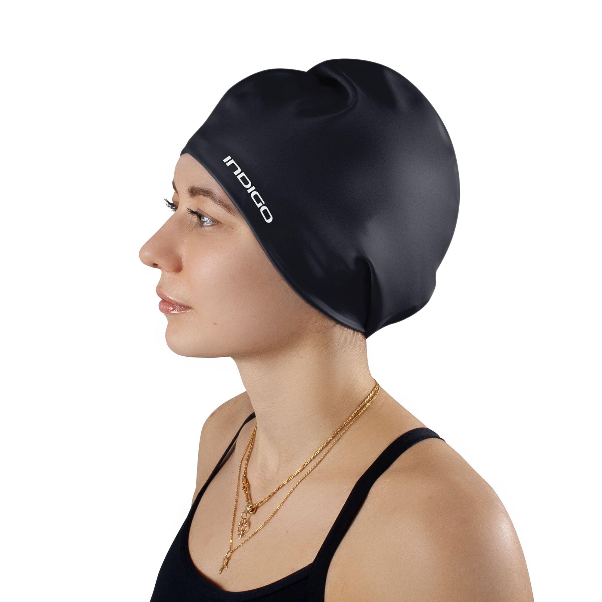 DRUNA Gorro de Natación Silicona Extra Grande Impermeable para Cabellos Largos